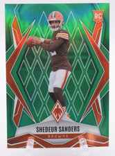 2025 Panini Phoenix Shadeur Sanders Rookie Card Green Hyper /25 Browns