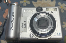 Canon Powershot A95 PC1099 Silver 2.5" LCD 5MP 12X Zoom Digital Camera, Tested