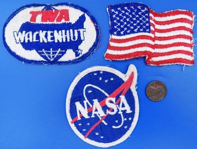 NASA PATCH Trio vtg Kennedy Space Center Security Guard TWA Wackenhut VECTOR