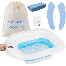 Sitz Bath for Hemorrhoids  Postpartum Care, Collapsible Toilet Seat Tub, Soak P