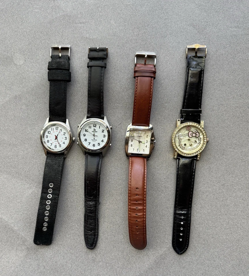 Lot of  4 Wrist Watches Hello Kitty  Talking Atomic Timex  As Is Repair Collect - Image 2 of 4