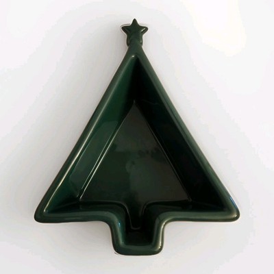 Chantal Star Top Christmas Tree Bowl Dish Green 1 cup 93-XT-S12 Bake Stoneware