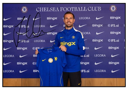 12135. Jordan Henderson Signed Pictures (A4 Prints) Chelsea Liverpool England