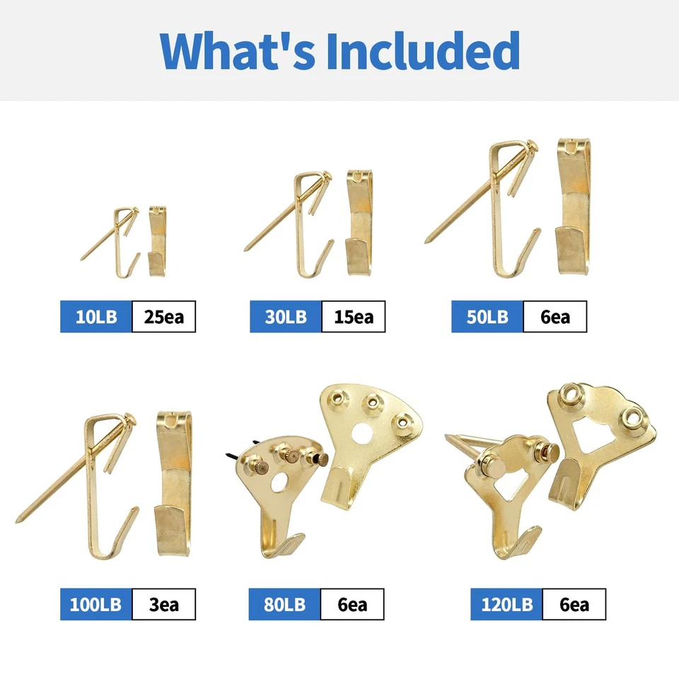 Kit para colgar cuadros, variedad de perchas para cuadros, colgar cuadros de alta resistencia H... Foto 4 de 4