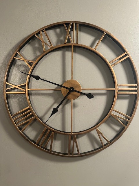 Rusty Patina Copper Color Metal Wall Clock Art Decor