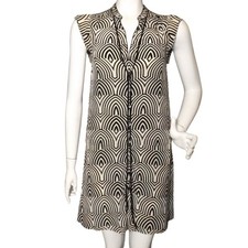 MARC BY MARC JACOBS Dress, XS, Gemma Print/Op Art, Off-white Black