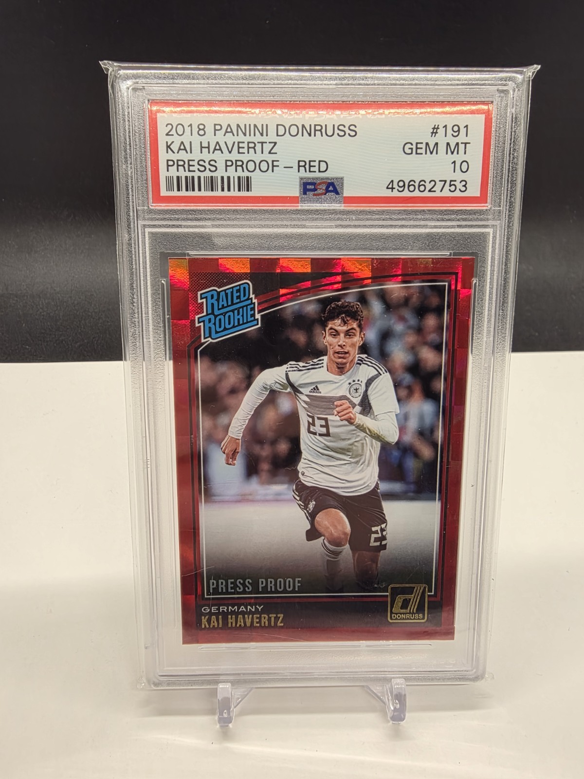 2018-19 Donruss Rated Rookie Press Proof Red Kai Havertz PSA 10 GEM MT Rookie RC