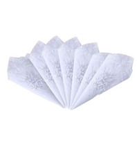 Ladies Womens White Embroidery Cotton Handkerchiefs Wedding Hankies Floral