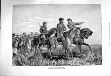 Antique Old Print *4031 1877 War Reconnoitring Party Siers Horses Fine Art