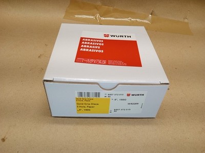 Würth 5'' 5-Hole 150 Grit Hook and Loop Aluminum Oxide Gold Sanding Discs 50 pack
