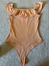 New Express Womens Coral Off Shoulder Bodysuit Size XS NWT