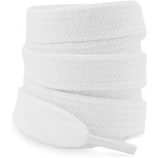 Gownsella 5/8" 15mm Wide Thick Cotton Shoe Laces for 54 inches, White