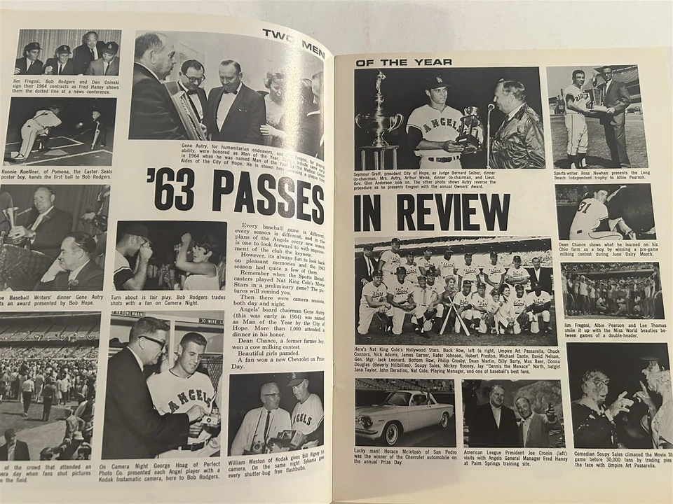 1964 Los Angeles ANGELS Yearbook GENE AUTRY Dean CHANCE Jim PIERSALL Jim FREGOSI - Image 3 of 4