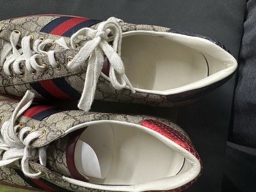 Gucci Ace GG Supreme Monogram Logo Canvas Sneaker Men's 9 G (US Men's 11.5) - Picture 4 of 6