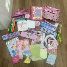 Ogromny pakiet dziewczęcych piórników o tematyce zwierząt i Disney itp., Notatniki, długopisy