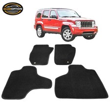 Fits 08-13 Jeep Liberty 4dr Floor Mats Carpet Front Rear Nylon Black 4pc Fits 08-13 Jeep Liberty 4dr Floor Mats Carpet Front Rear Nylon Black 4pc