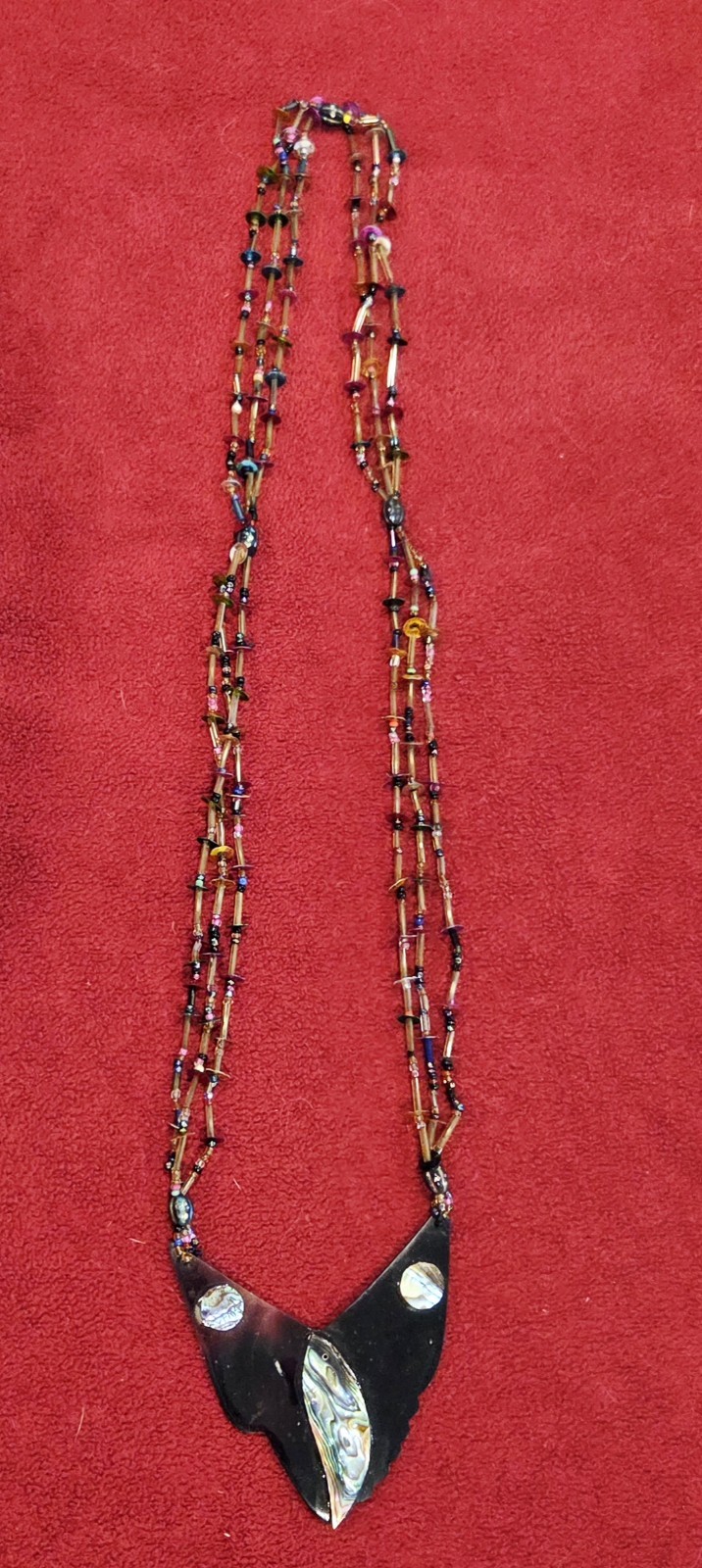 Statement Necklace From BALI ABALONE SHELL Sequin… - image 1