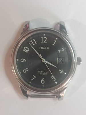 Herrenuhr Vintage Timex Indiglo funktioniert Batterie ohne Armband gebraucht