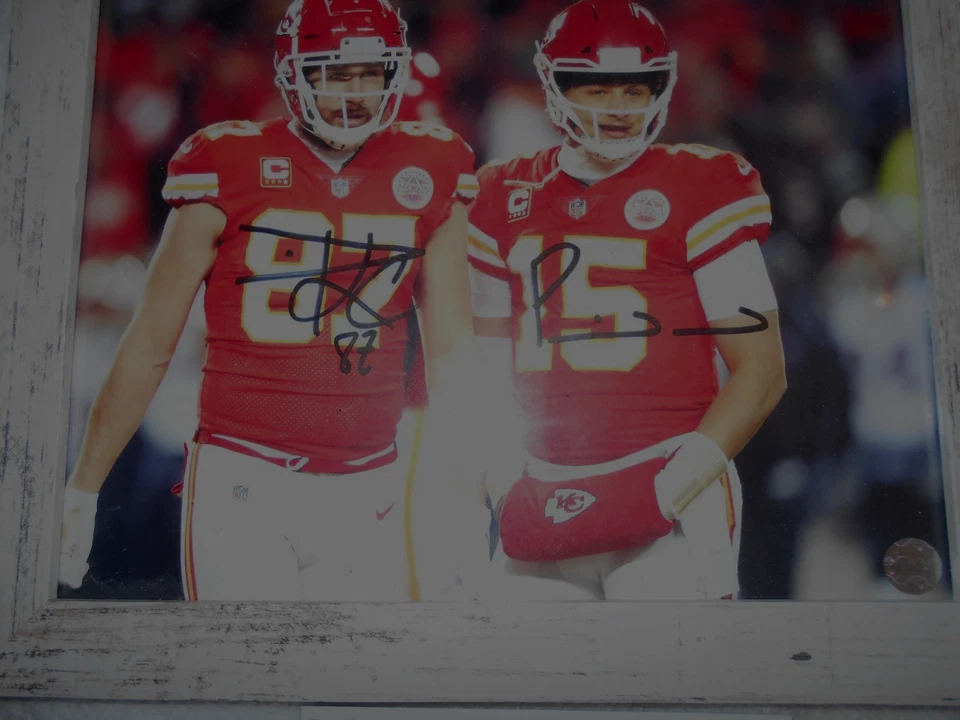 sprts Патрик Махомс Трэвис Келс двойной автограф 8 x 10 фото/COA красивый - Изображение 4 из 4