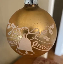Vtg Shiny Brite Mercury Glass Hanging Christmas Ornament Christmas Greetings USA