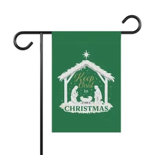 Keep Christ in Christmas Yard Flag – Green Holiday Outdoor Garden Decor