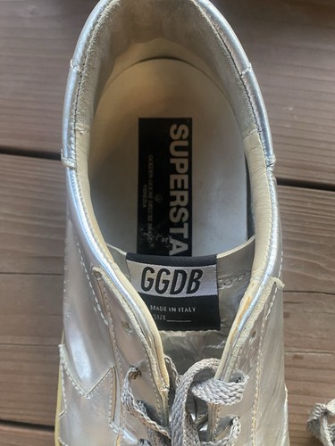 GOLDEN GOOSE GGDB SUPER STAR Mens Silver Sneaker US 12 EU 42 UK 9 USED in JPN - Picture 7 of 13