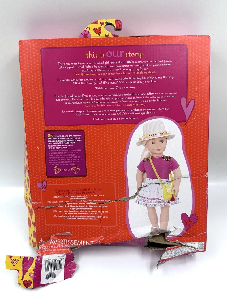 Roupa de moda de viagem estilo férias Our Generation para bonecas 18" *MANCHA NO CHAPÉU* - Imagem 3 de 4