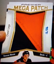 2025-26 UD Premier Mega Patch Dawson Mercer # 12/36 NEW JERSEY DEVILS
