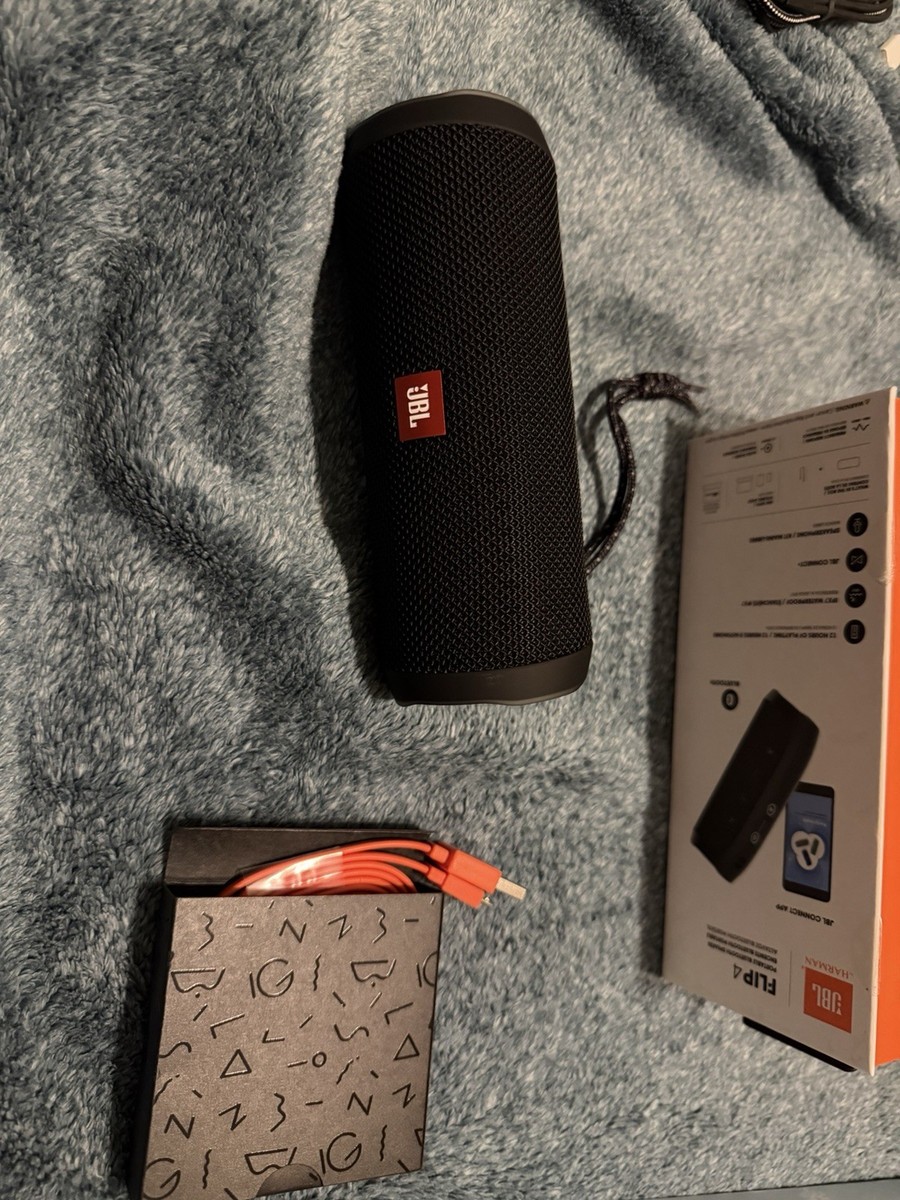 JBL Flip 4 Open Box Waterproof Bluetooth Speaker - Black for sale