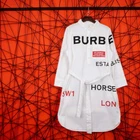 BURBERRY Horseferry Print Cotton Shirt Dress White Belted Logo UK 8 US 6 IT 40