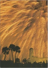 1996 St. Augustine Florida Fireworks Over Castillo Postcard 4x6
