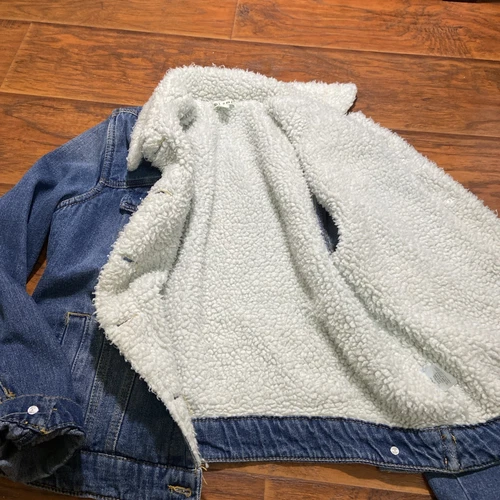 VETEMENTS Giacca jeans donna media bordo peloso marca Miami