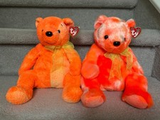 2 Ty Retired Beanie Buddies Tangerine Plush  Terrycloth Versions 2001 MWMT