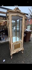 Gold Ornate French Style Corner Glass Display Cabinet