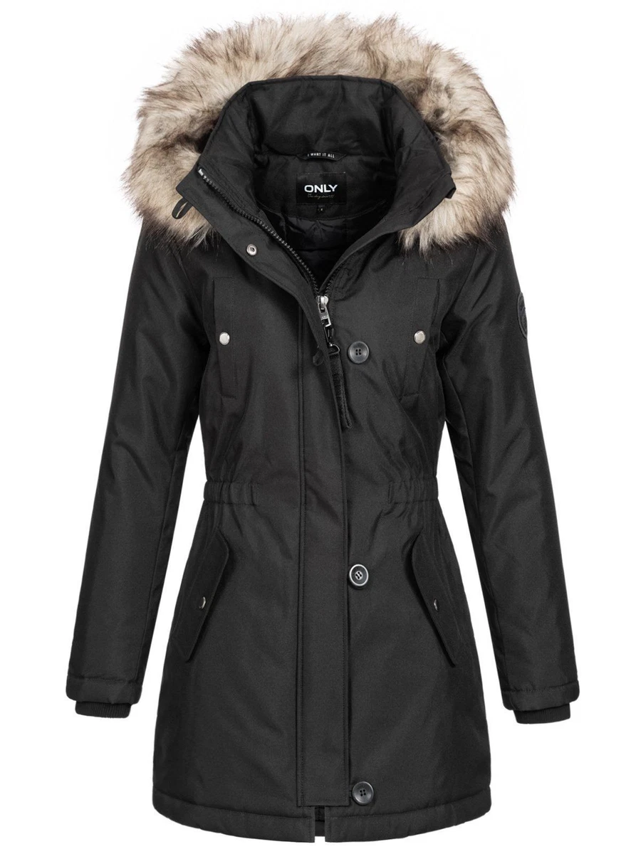 Only Damen Jacke Winterjacke Damenjacke Winterparka Parka Fellkapuze ONLIris 23