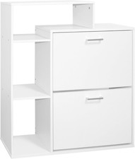 Scarpiera in Legno 2 Ante a Ribalta Armadio Salvaspazio Con Mensole Vari Colori 