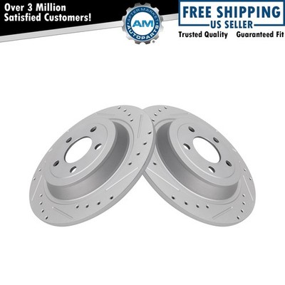 Rear Brake Rotors Set Solid For 2015-2023 Ford Mustang