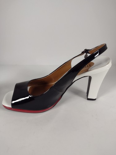 J.Renee Women’s Slingback Heel, Black and White - Red Trim , NEW, Size 7.5 - Picture 7 of 10