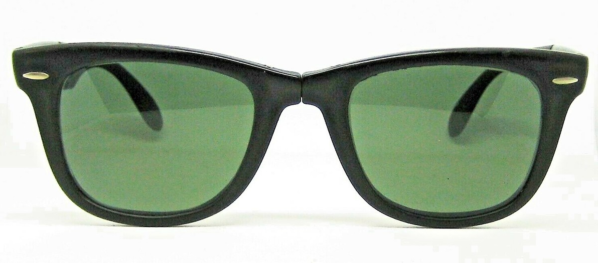 Ray-Ban USA Vintage B&L Folding Wayfarer W0670 Matte Ebony 5022