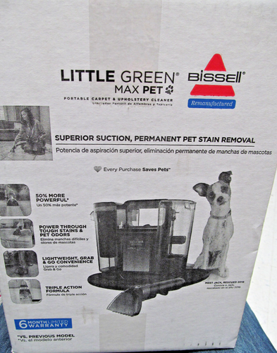 DETERGENTE PORTATILE PER TAPPETI E TAPPEZZERIA BISSELL LITTLE GREEN PET MAX RIGENERATO - Foto 3 di 5