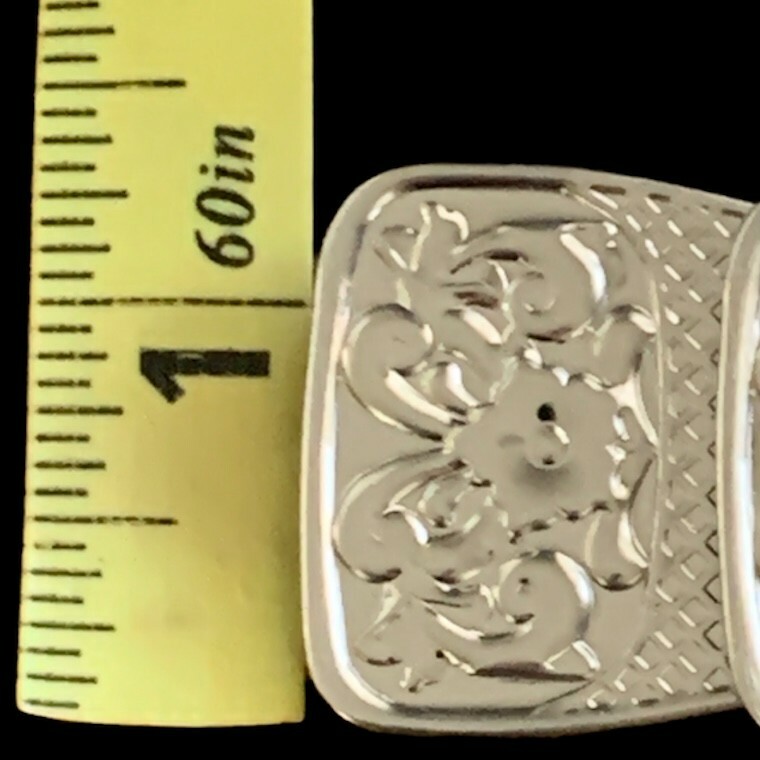 VTG Western Silver Metal Concho-Link Stretch Belt 37-inch  display picture 3