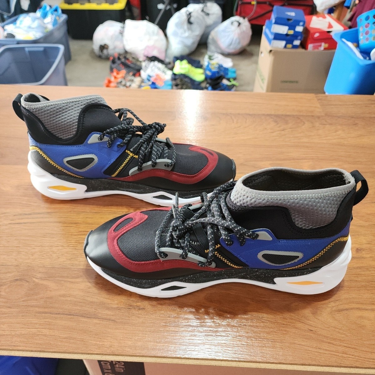 Puma TRC Blaze Mid Mens Casual Shoes Black Blue 386164-02 NEW Multi Sz Puma TRC Blaze Mid WS (Puma Black-Platinum Gray) Men main image 3
