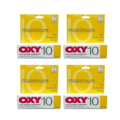 4 Pcs OXY 10 Stubborn Acne Pimple Treatment 25g Benzoyl Peroxide Oil Control