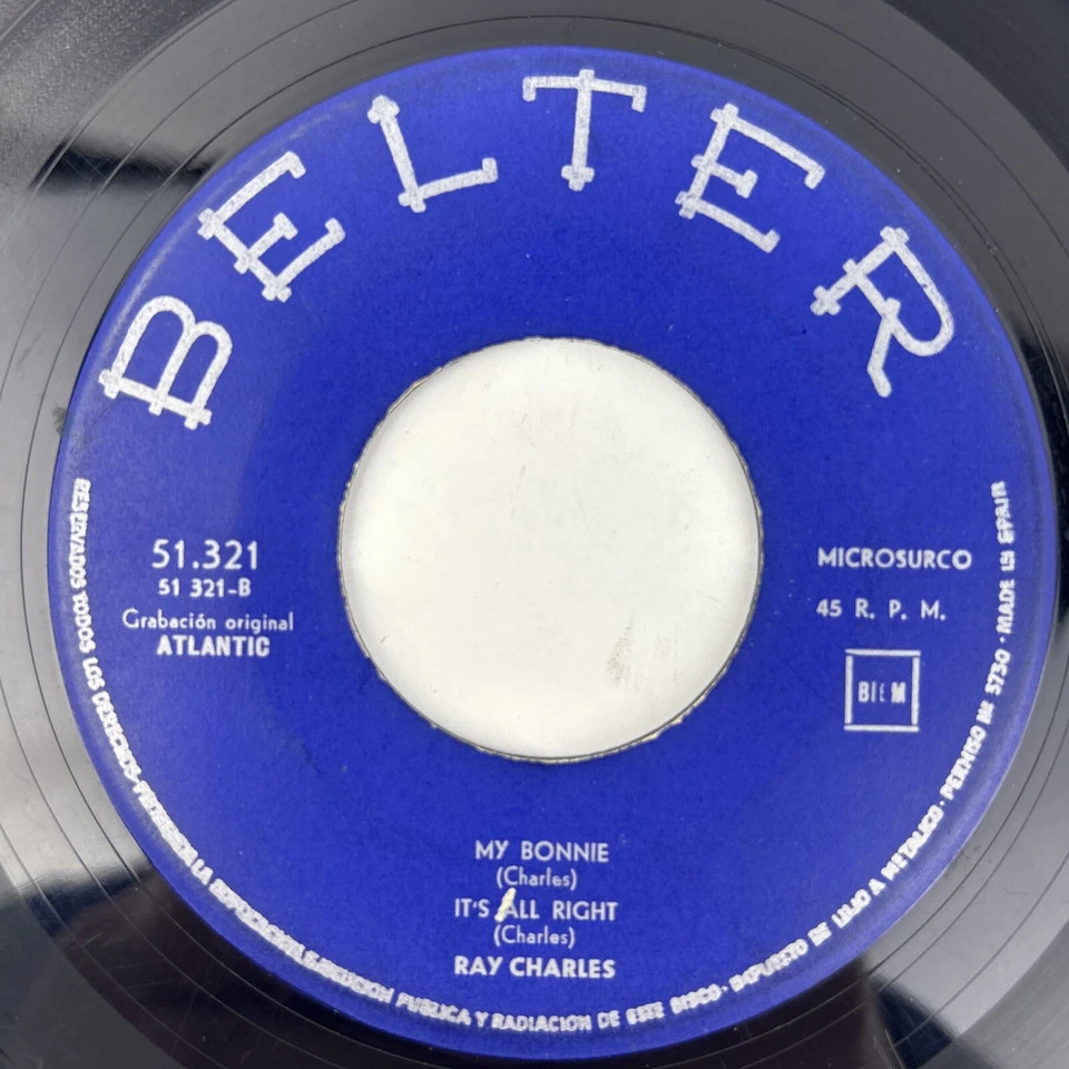 Ray Charles - Roll With My Baby 7" Vinyl Ep RARE Belter Spain Press Record 1963 Foto 4 de 4