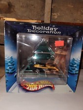 2002 holiday decoration Hot Wheels black with yellow sports.