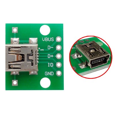 5PCS mini USB to DIP Adapter Converter for 2.54mm PCB Board DIY Power Supply S8