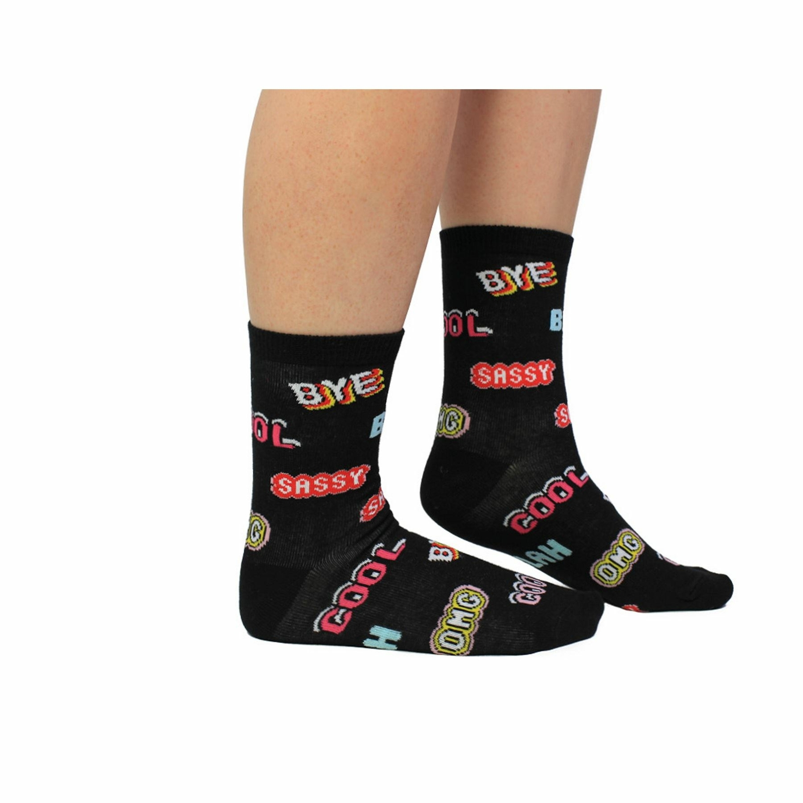 Black Socks Sassy Blah Omg Cool Quirky UK 4-8 Unisex Gift Cockney Spaniel