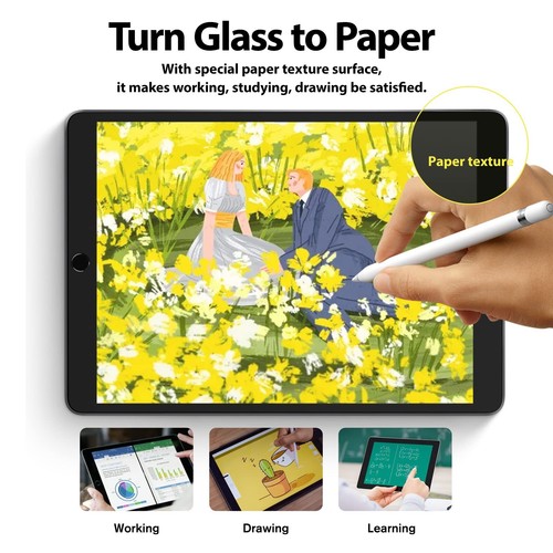 Vitre Protection Écran iPad 9/8/7 10.2" Effet Papier Mat Anti-Reflet Kit d'In... - Photo 3/6