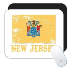 Gift Mousepad : New Jersey Flag Distressed Souvenir State USA Christmas Coworker