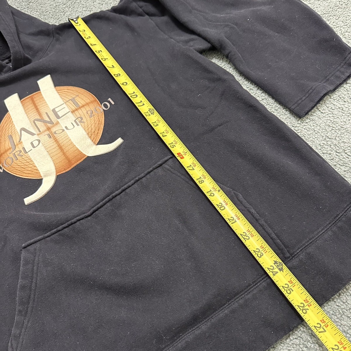 VTG Y2K Janet Jackson World Tour 2001 Rare Concert Band Hoodie 